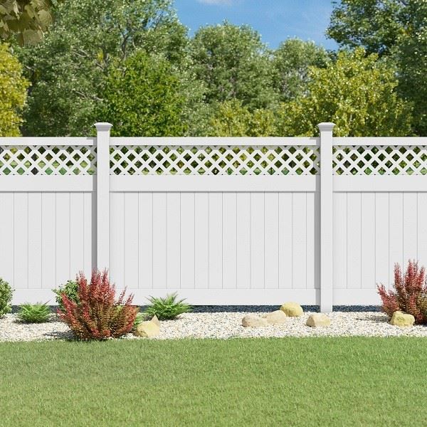 White Vinyl Lattice Top Fence Panel
