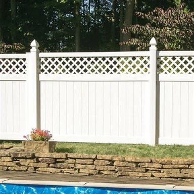 6 Ft. H X 8 Ft.W White Vinyl Lattice Top Fence Panel