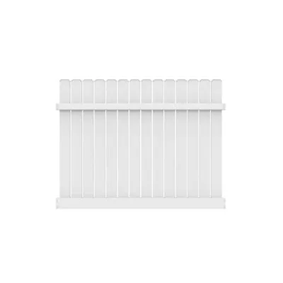 White Dog Ear Semi-Privacy Vinyl Fence