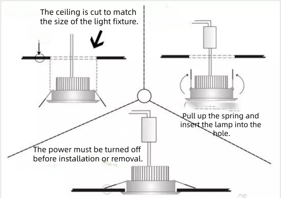 PVC ceiling panel with a reinforced downlight cutout showing cross-noggin bridging between two runners behind the opening PVC ceiling panel with a reinforced downlight cutout showing cross-noggin bridging between two runners behind the opening