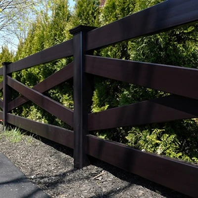 Black Cross Rail Vinyl Horse Fence