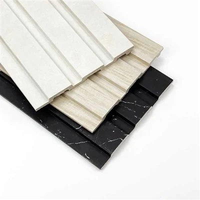 PS wall panel sample showing surface finish and panel edge detail PS wall panel sample showing surface finish and panel edge detail