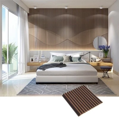 PS wall panel installation in a residential interior with wood grain finish PS wall panel installation in a residential interior with wood grain finish