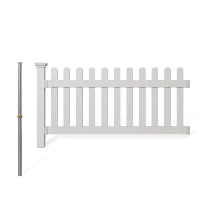 White Portable Vinyl Picket Fence — 3 ft × 6 ft